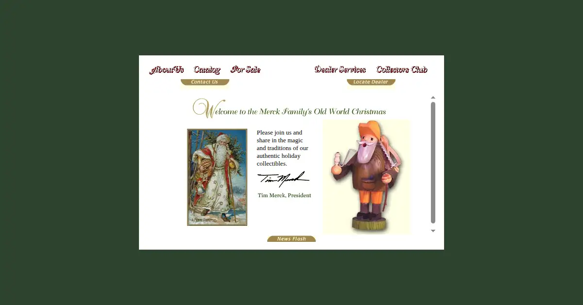 oldworldchristmas.com as the Internet Archive first saved it, 2 Mar 2000