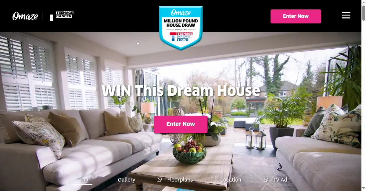 omaze.co.uk as the Internet Archive first saved it, 15 Jun 2020
