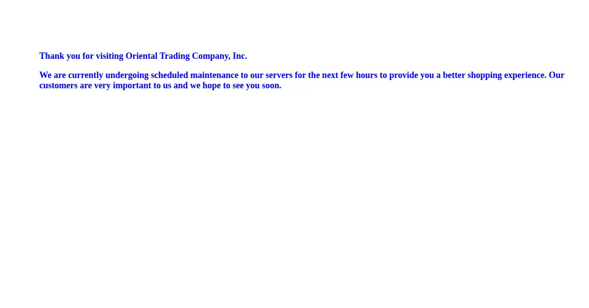 orientaltrading.com as the Internet Archive first saved it, 17 Oct 2000