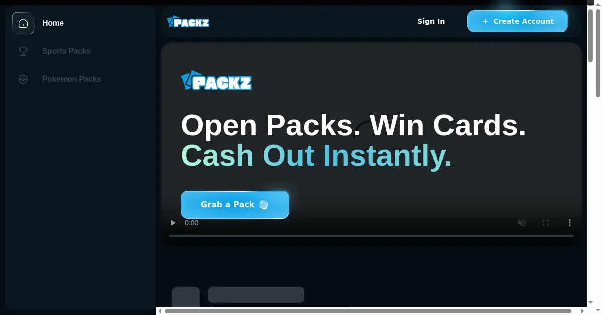 packz.io as the Internet Archive first saved it, 1 Feb 2026