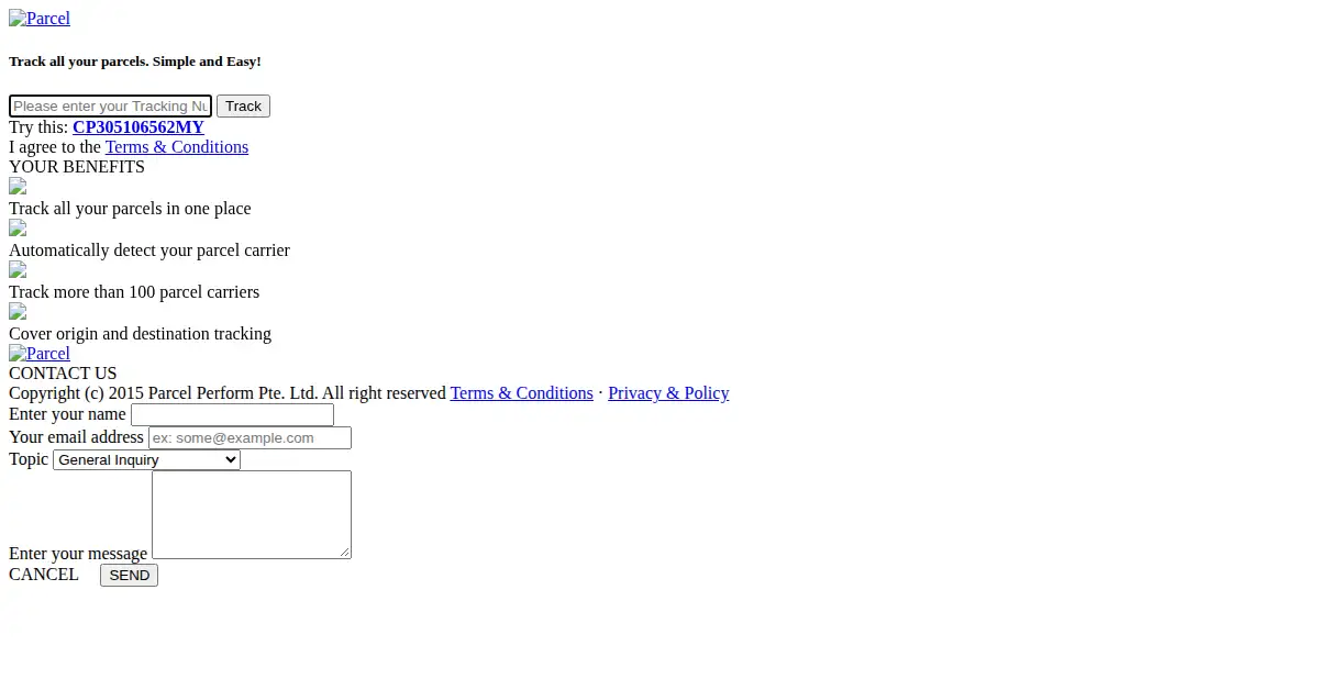 parcelmonitor.com as the Internet Archive first saved it, 30 Nov 2015