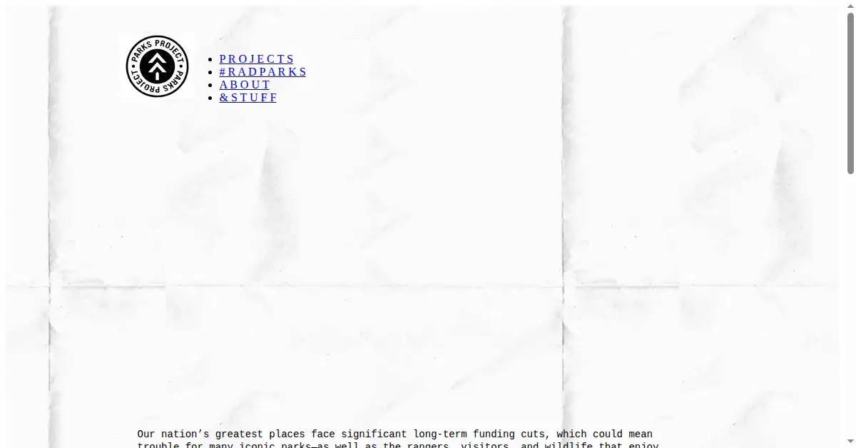 parksproject.us as the Internet Archive first saved it, 5 Sep 2013
