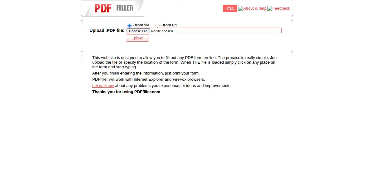 pdffiller.com as the Internet Archive first saved it, 20 Apr 2007