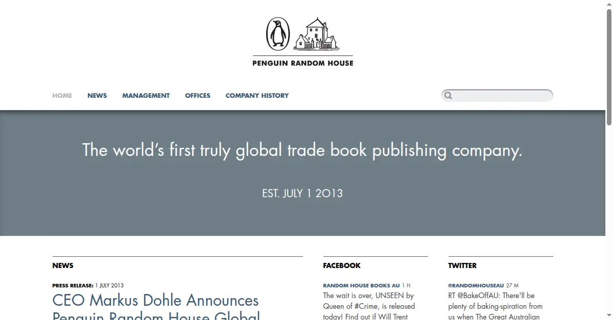 penguinrandomhouse.com as the Internet Archive first saved it, 1 Jul 2013