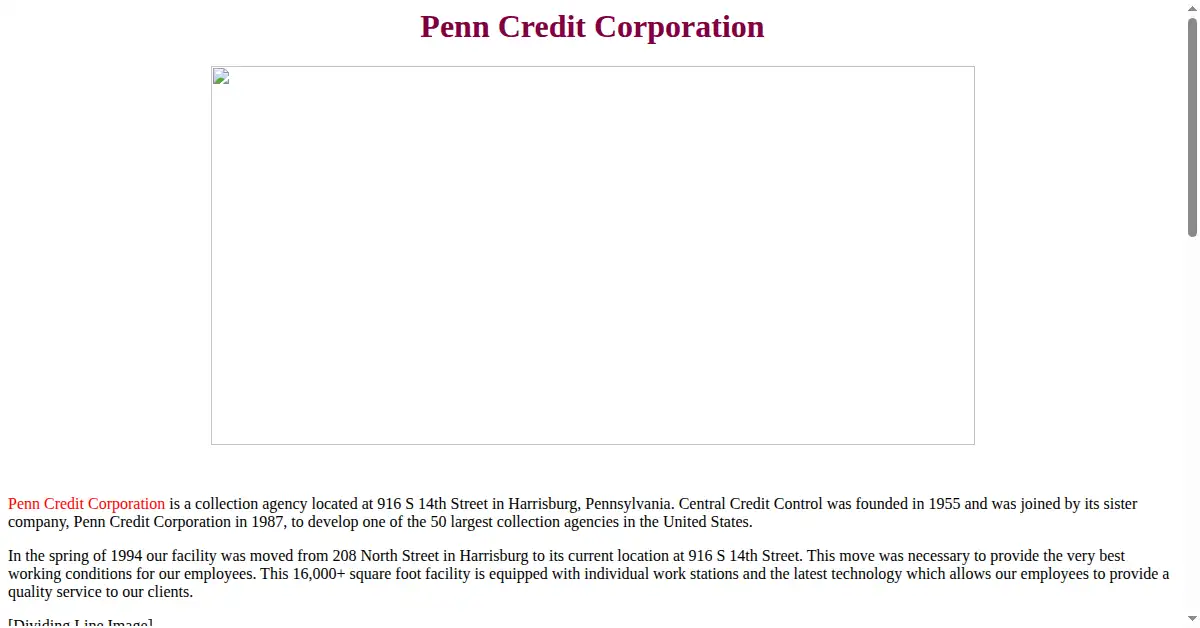 penncredit.com as the Internet Archive first saved it, 25 Jan 1999
