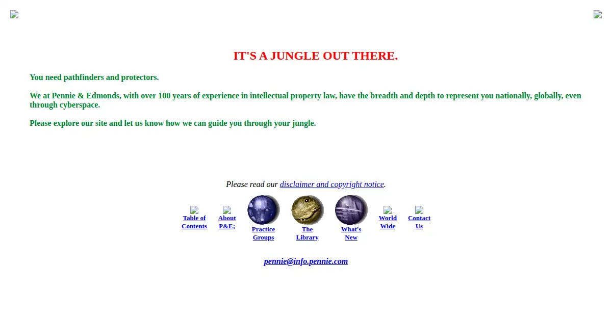 pennie.com as the Internet Archive first saved it, 22 Dec 1996