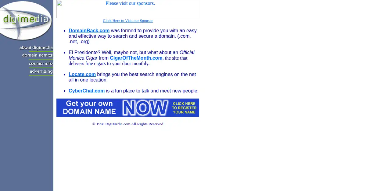 peoplefinder.com as the Internet Archive first saved it, 5 Dec 1998