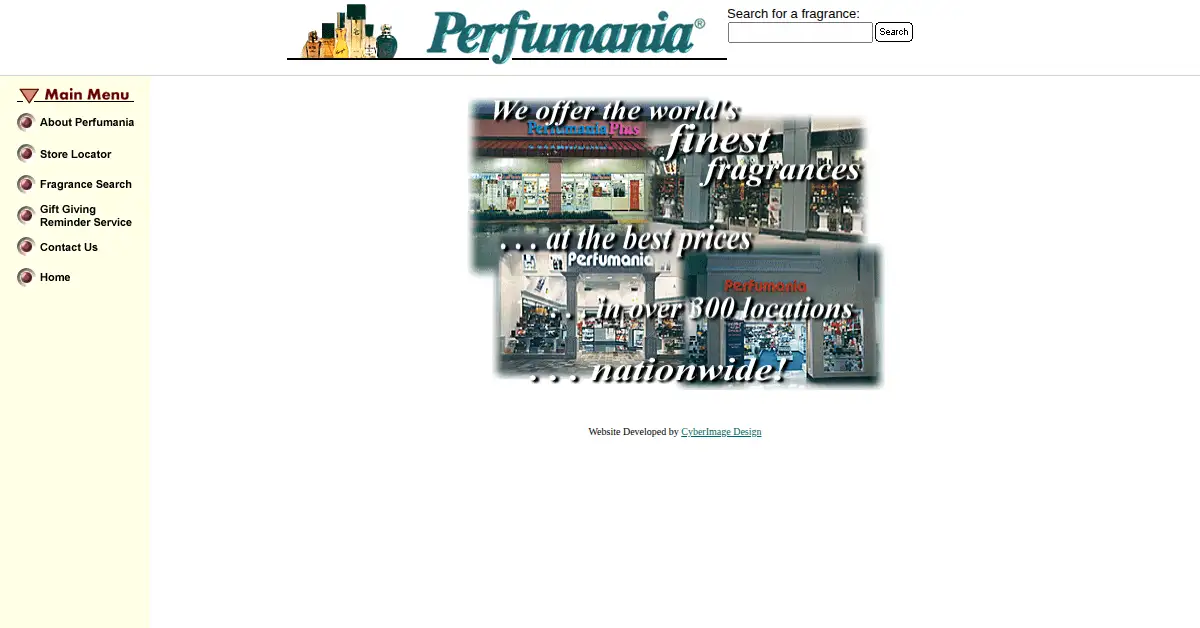 perfumania.com as the Internet Archive first saved it, 30 Jun 1998