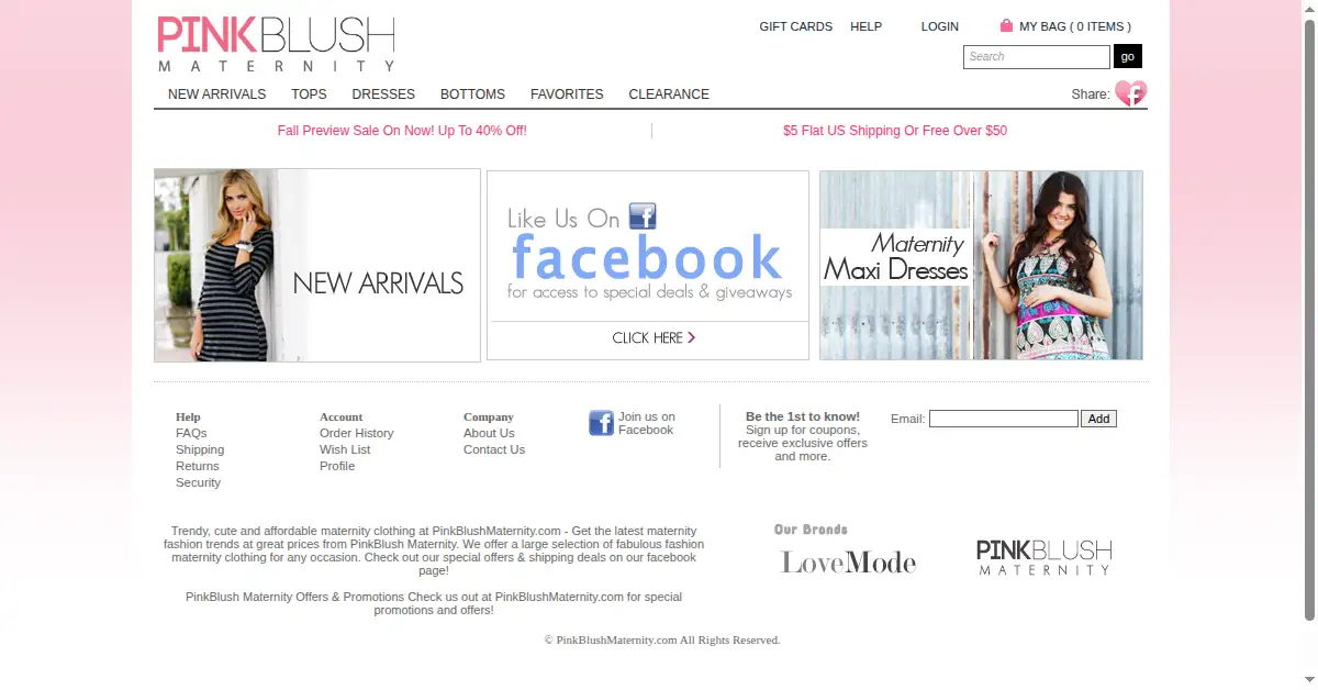 pinkblushmaternity.com as the Internet Archive first saved it, 30 Sep 2012