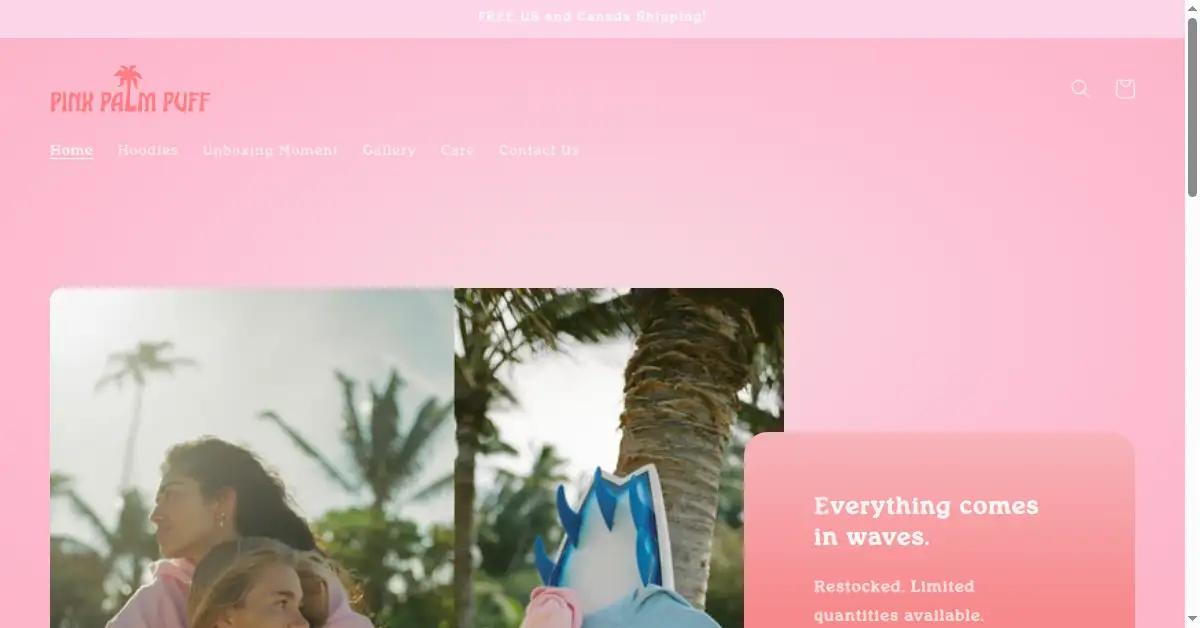 pinkpalmpuff.com as the Internet Archive first saved it, 15 Jan 2024