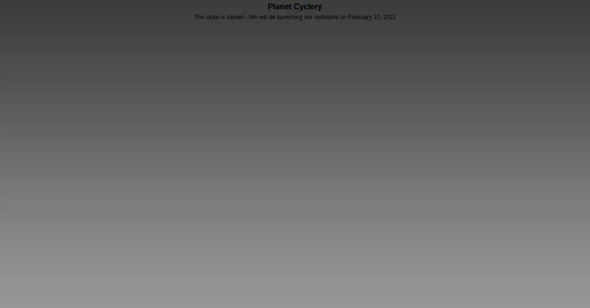 planetcyclery.com as the Internet Archive first saved it, 7 Feb 2011