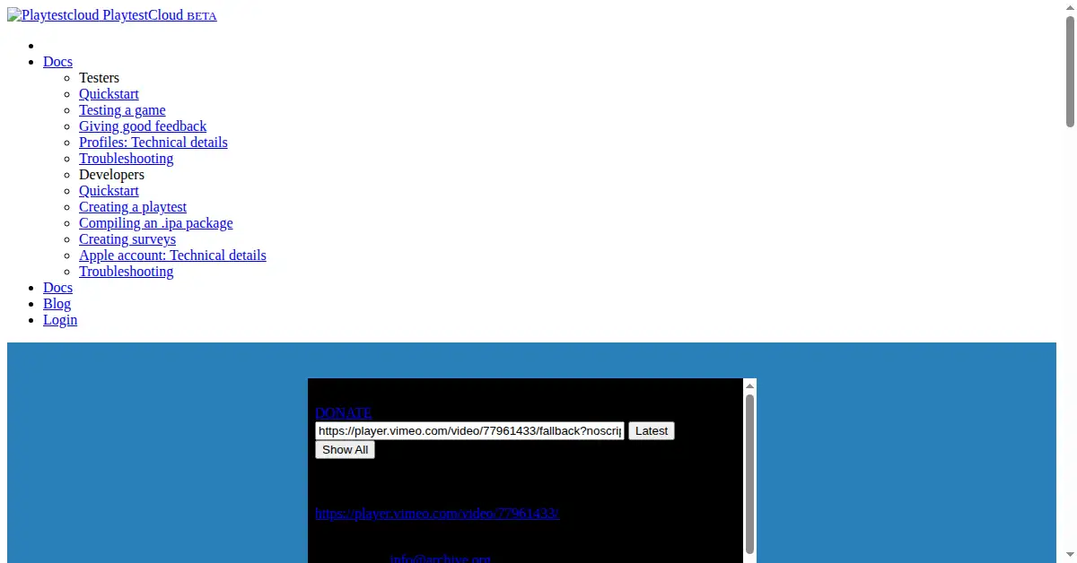 playtestcloud.com as the Internet Archive first saved it, 27 Nov 2013