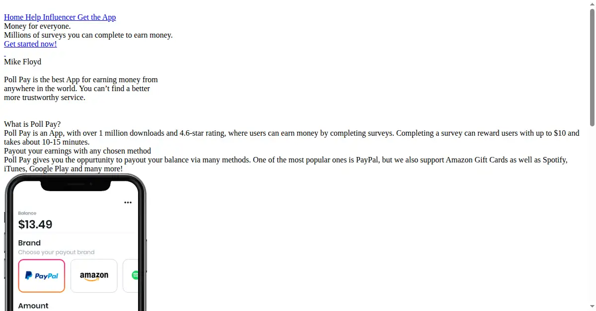 pollpay.app as the Internet Archive first saved it, 29 Sep 2020