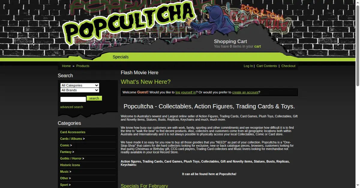 popcultcha.com.au as the Internet Archive first saved it, 2 Feb 2008