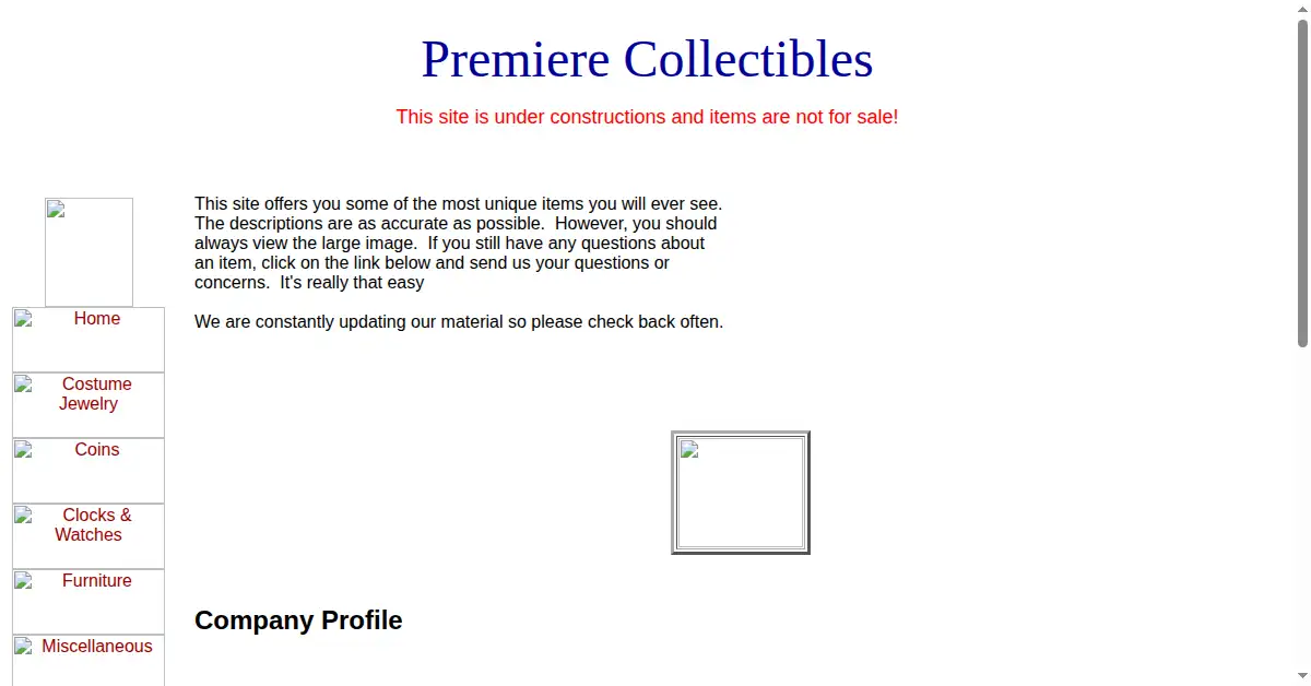 premierecollectibles.com as the Internet Archive first saved it, 22 Mar 2004
