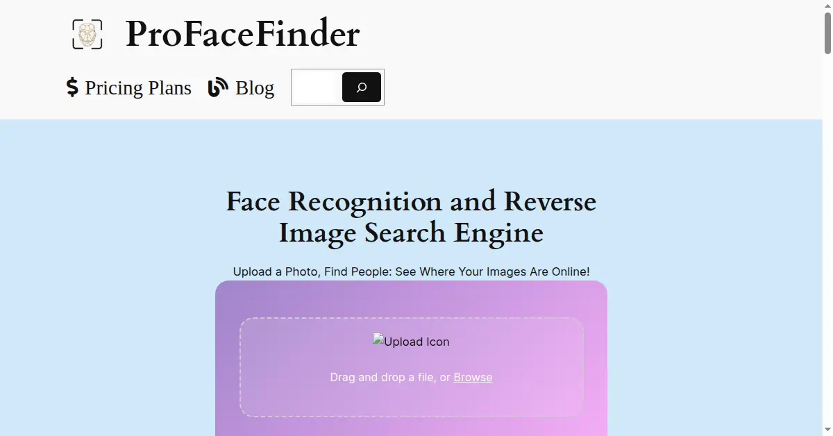 profacefinder.com as the Internet Archive first saved it, 26 May 2024