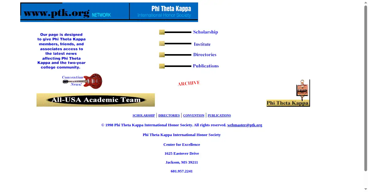 ptk.org as the Internet Archive first saved it, 25 May 1998