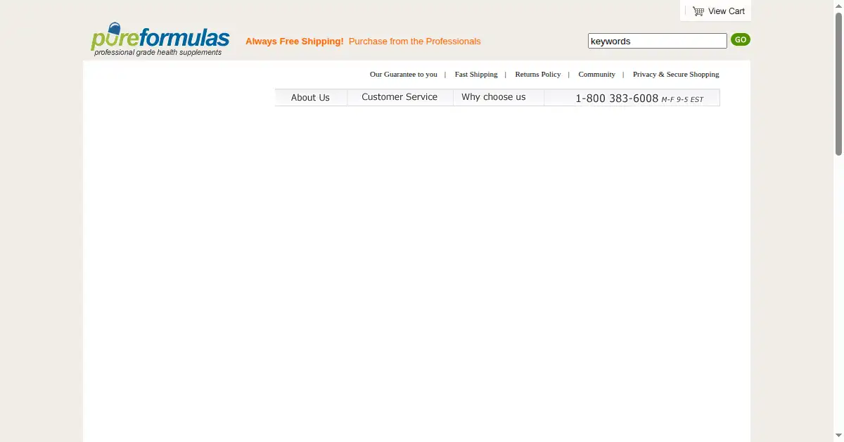 pureformulas.com as the Internet Archive first saved it, 26 Mar 2010