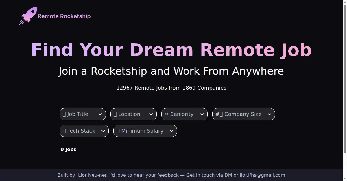 remoterocketship.com as the Internet Archive first saved it, 29 Nov 2022