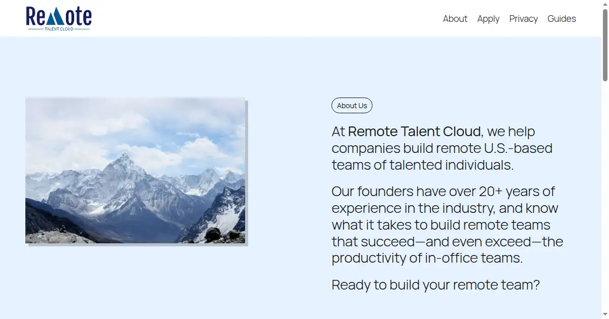 remotetalentcloud.com as the Internet Archive first saved it, 12 Feb 2026