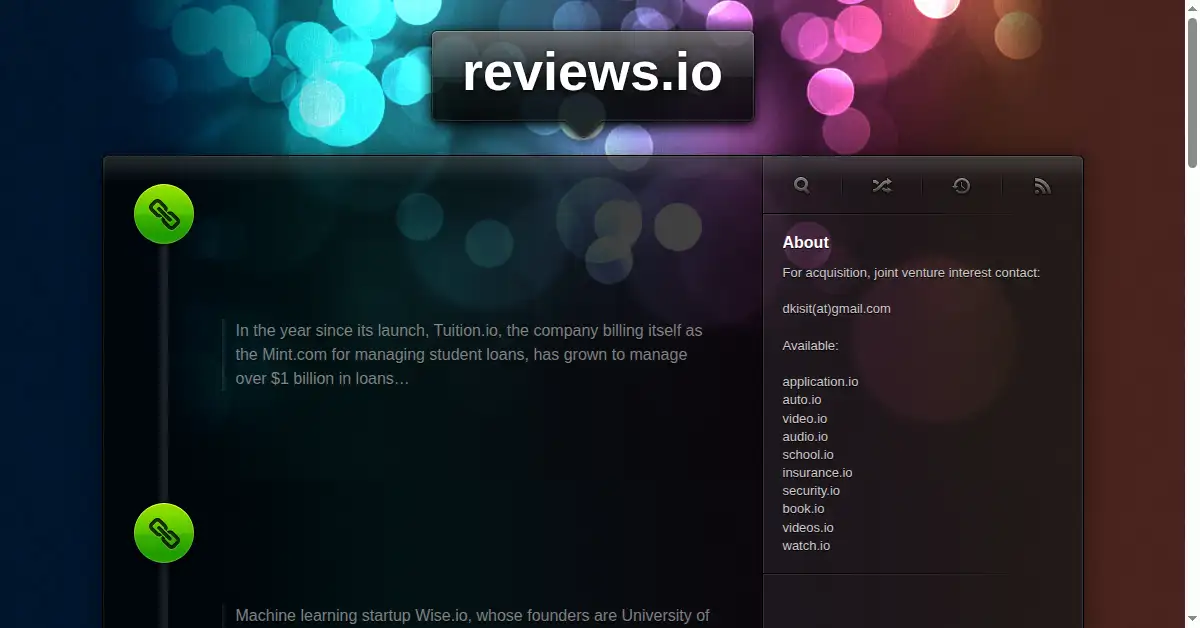 reviews.io as the Internet Archive first saved it, 10 Oct 2014