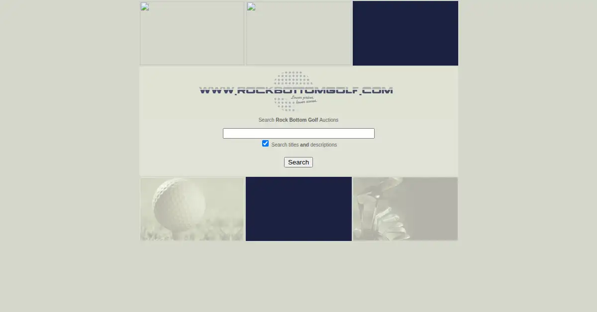 rockbottomgolf.com as the Internet Archive first saved it, 30 Nov 2001