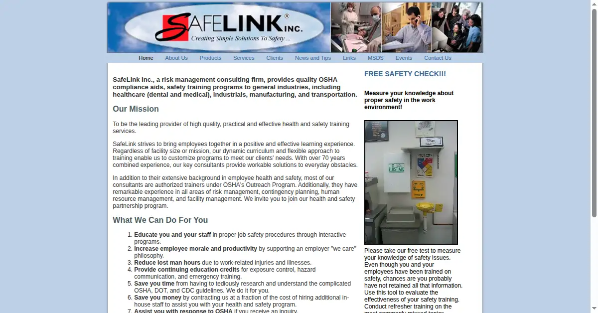 safelink.com as the Internet Archive first saved it, 6 Feb 2005