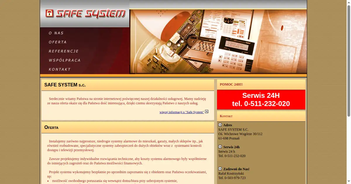 safesystem.com.pl as the Internet Archive first saved it, 29 Oct 2007