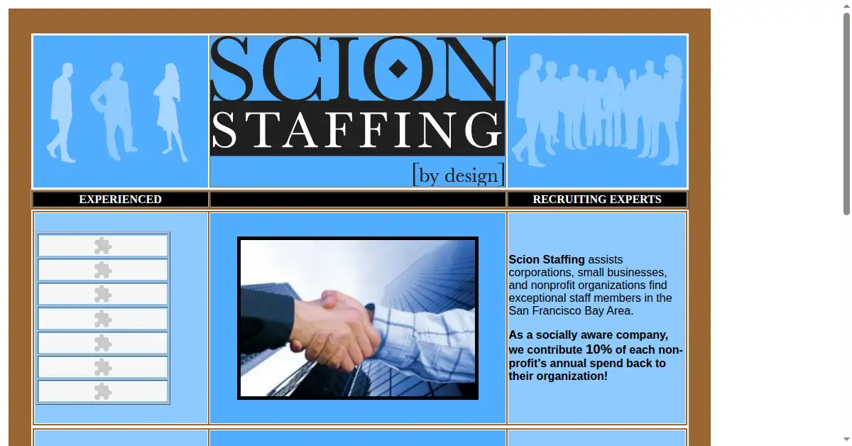 scionstaffing.com as the Internet Archive first saved it, 13 Aug 2006
