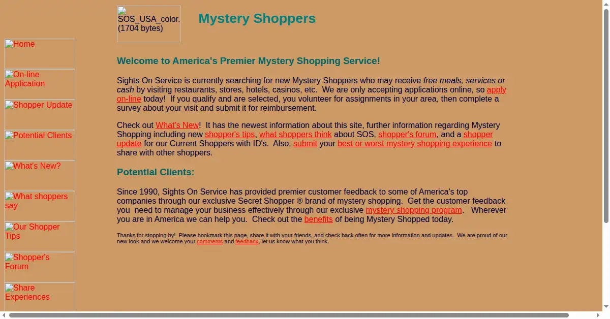 secretshopper.com as the Internet Archive first saved it, 2 Dec 1998