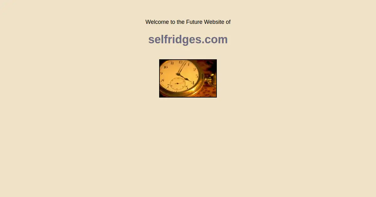 selfridges.com as the Internet Archive first saved it, 25 Jan 1999