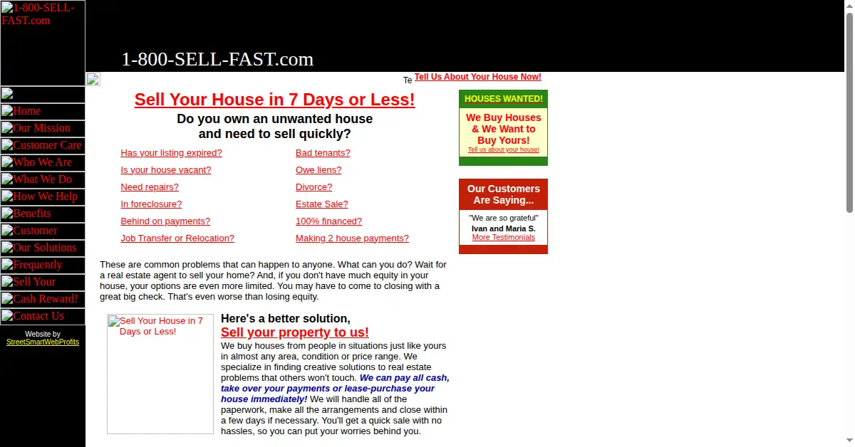 sellfast.com as the Internet Archive first saved it, 17 Mar 2004