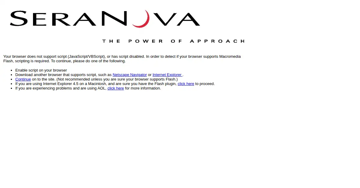 seranova.com as the Internet Archive first saved it, 1 Mar 2000