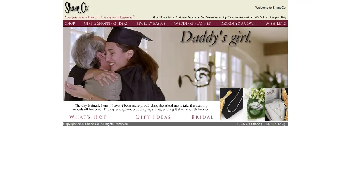 shaneco.com as the Internet Archive first saved it, 10 Nov 2000