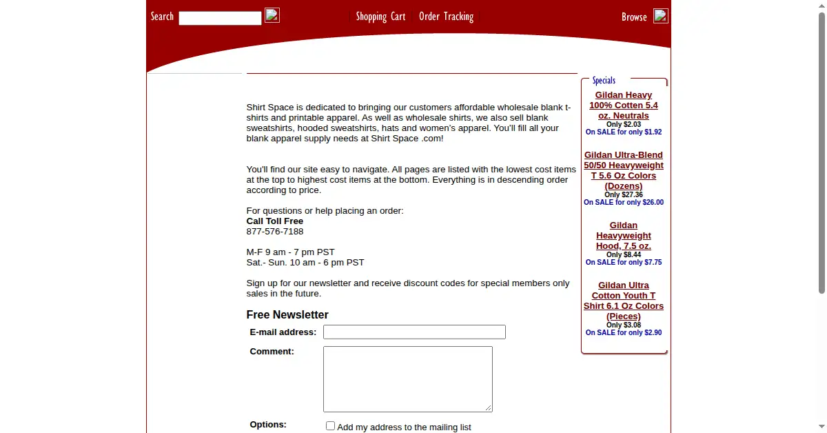 shirtspace.com as the Internet Archive first saved it, 4 Dec 2004