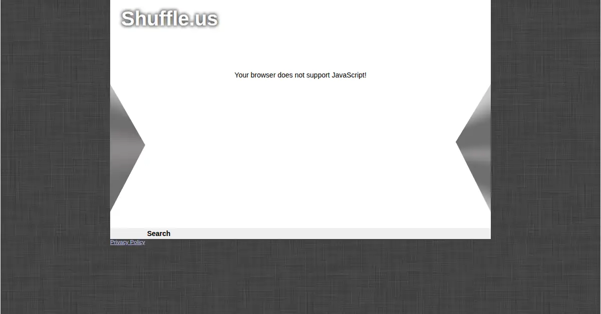shuffle.us as the Internet Archive first saved it, 22 Jun 2013