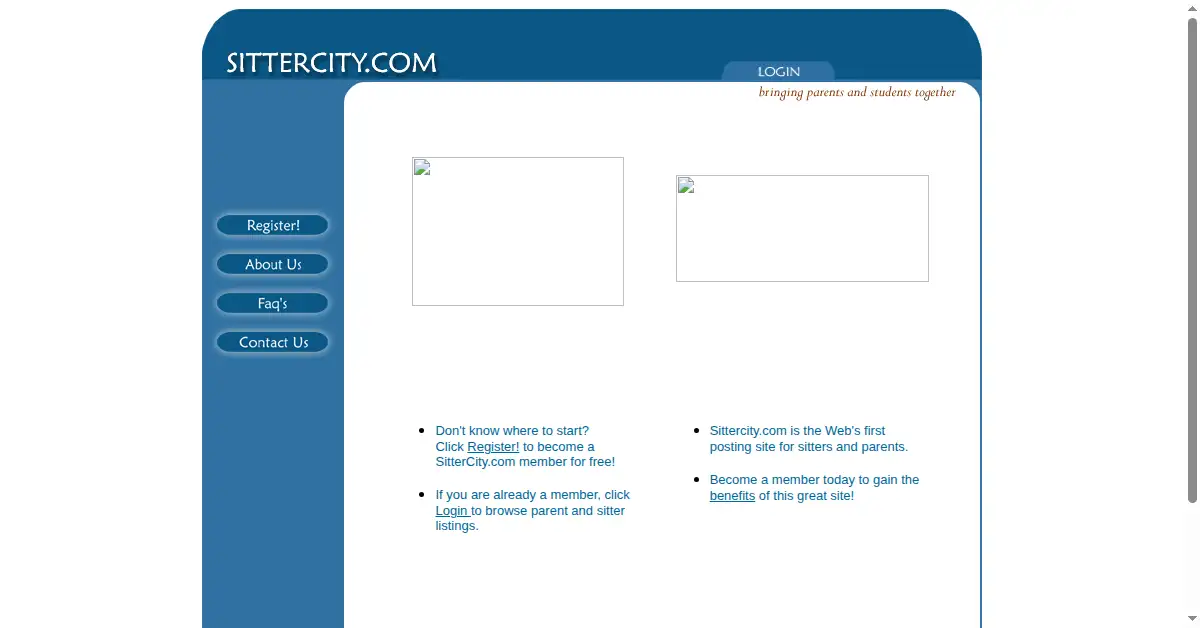 sittercity.com as the Internet Archive first saved it, 27 Jun 2001