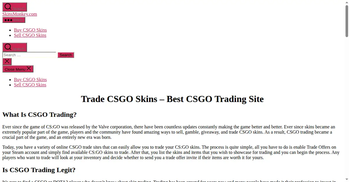 skinsmonkey.com as the Internet Archive first saved it, 17 Mar 2021