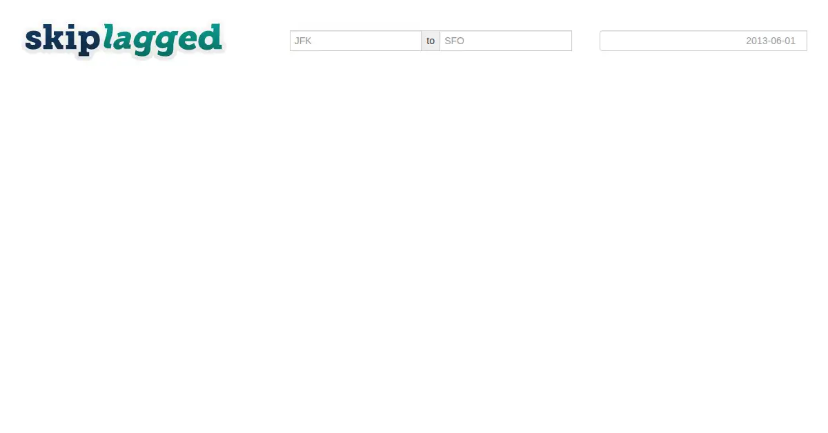 skiplagged.com as the Internet Archive first saved it, 24 Jun 2013