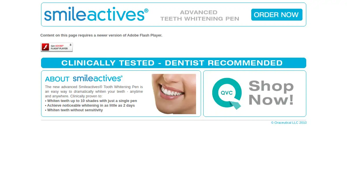 smileactives.com as the Internet Archive first saved it, 28 Oct 2010