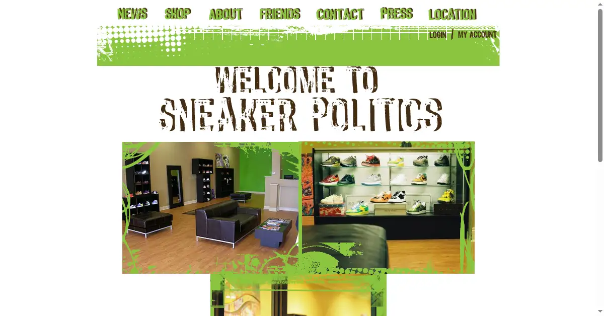 sneakerpolitics.com as the Internet Archive first saved it, 27 Jan 2007