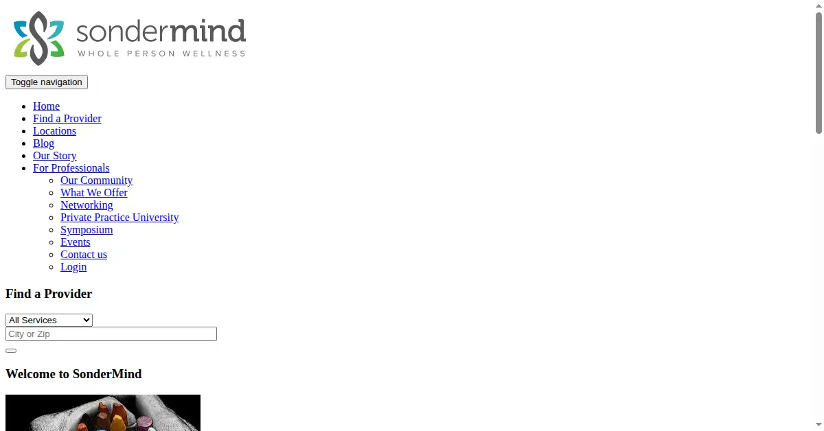 sondermind.com as the Internet Archive first saved it, 27 Sep 2014