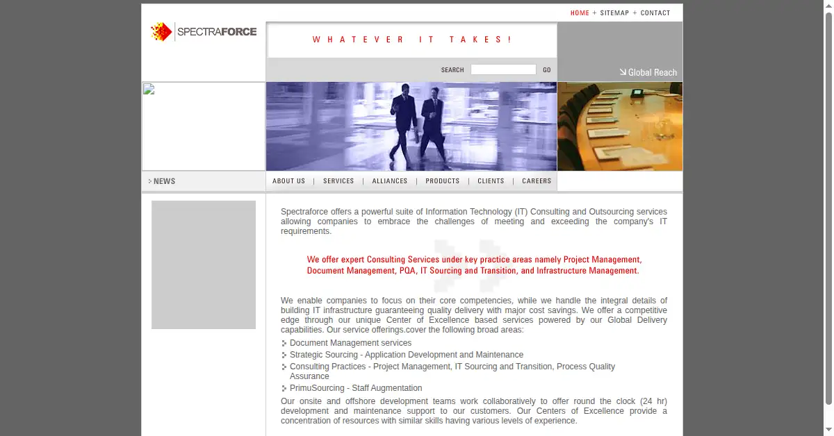 spectraforce.com as the Internet Archive first saved it, 1 Dec 2005