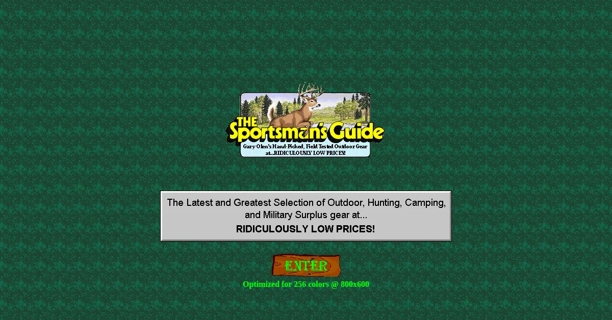 sportsmansguide.com as the Internet Archive first saved it, 20 Dec 1996
