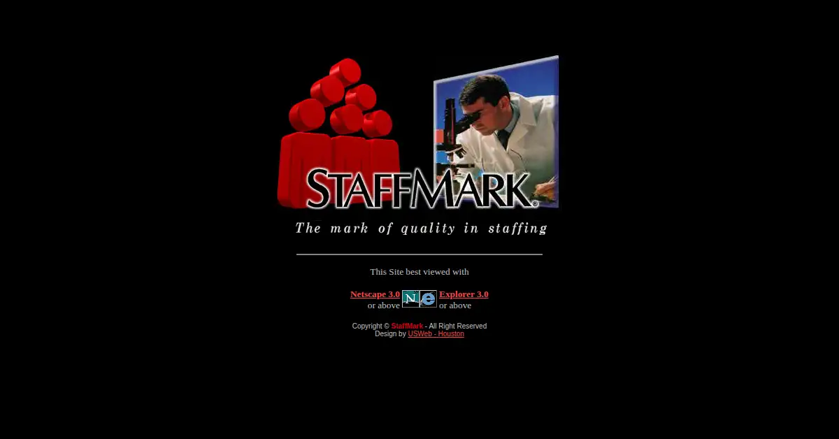 staffmark.com as the Internet Archive first saved it, 30 May 1998
