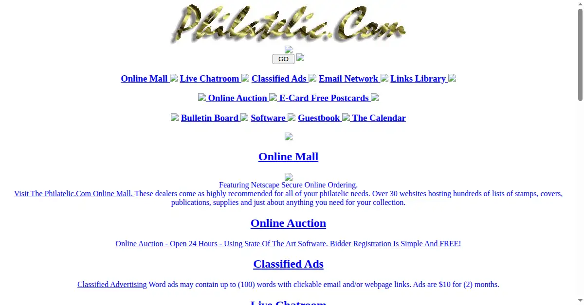 stamps.com as the Internet Archive first saved it, 11 Nov 1998