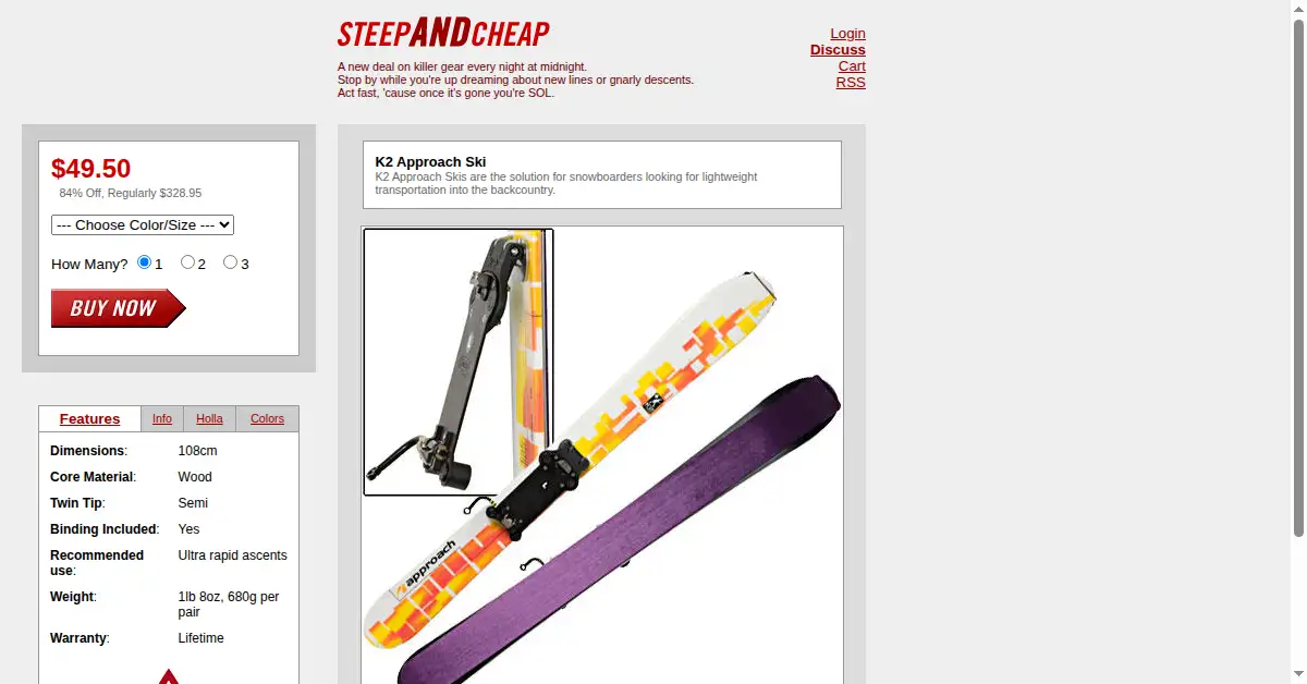 steepandcheap.com as the Internet Archive first saved it, 3 Feb 2005