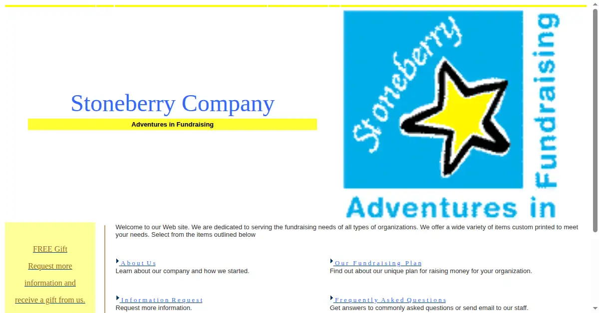 stoneberry.com as the Internet Archive first saved it, 21 Apr 2001