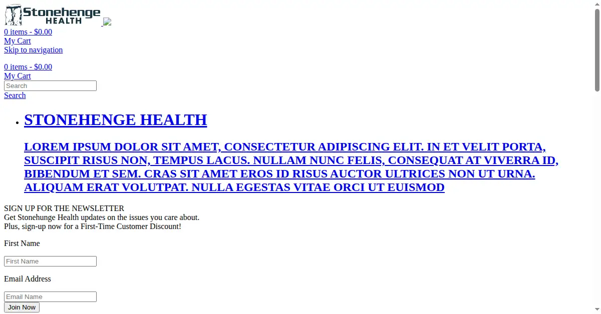 stonehengehealth.com as the Internet Archive first saved it, 16 Oct 2017
