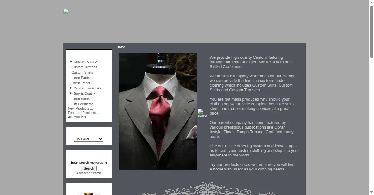 studiosuits.com as the Internet Archive first saved it, 3 May 2009